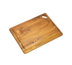 Stolf Teakhouten serveerplank met diagonaal gat, 41 x 30,5 cm Stolf Teakhouten serveerplank met diagonaal gat, 41 x 30,5 cm