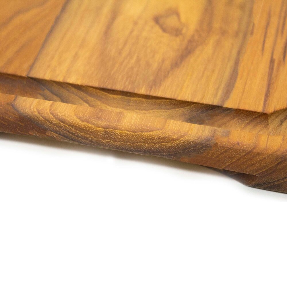 Stolf Solid teak serving and cutting board with juice groove and diagonal hole, 41 x 30.5 x 1.8 cm Stolf Solid teak serving and cutting board with juice groove and diagonal hole, 41 x 30.5 x 1.8 cm