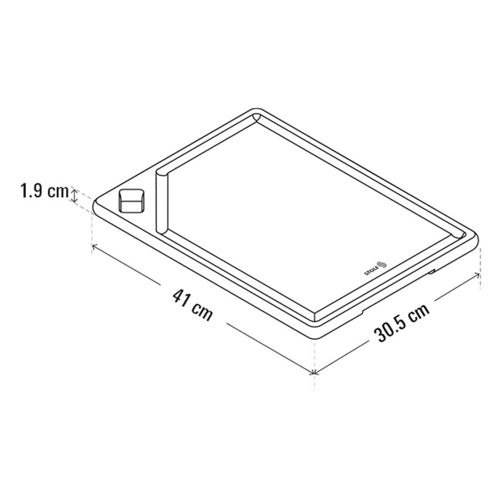 Stolf Solid teak serving and cutting board with juice groove and diagonal hole, 41 x 30.5 x 1.8 cm Stolf Solid teak serving and cutting board with juice groove and diagonal hole, 41 x 30.5 x 1.8 cm