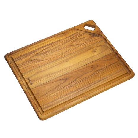 Stolf Solid teak serving and cutting board with juice groove and diagonal hole, 46 x 36 x 1.8 cm Stolf Solid teak serving and cutting board with juice groove and diagonal hole, 46 x 36 x 1.8 cm