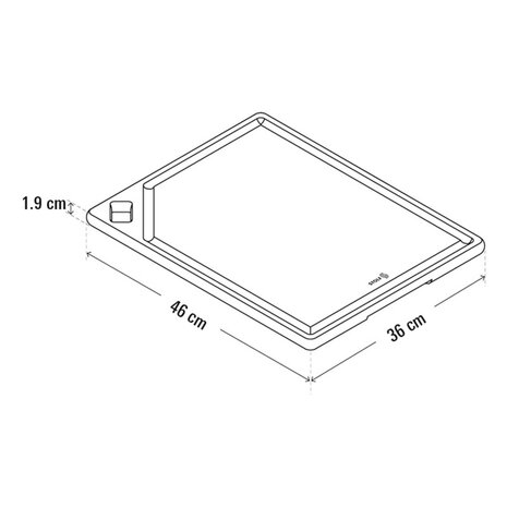 Stolf Massief teakhouten serveer- en snijplank met sapgeul en diagonaal gat, 46 x 36 x 1,8 cm Stolf Massief teakhouten serveer- en snijplank met sapgeul en diagonaal gat, 46 x 36 x 1,8 cm