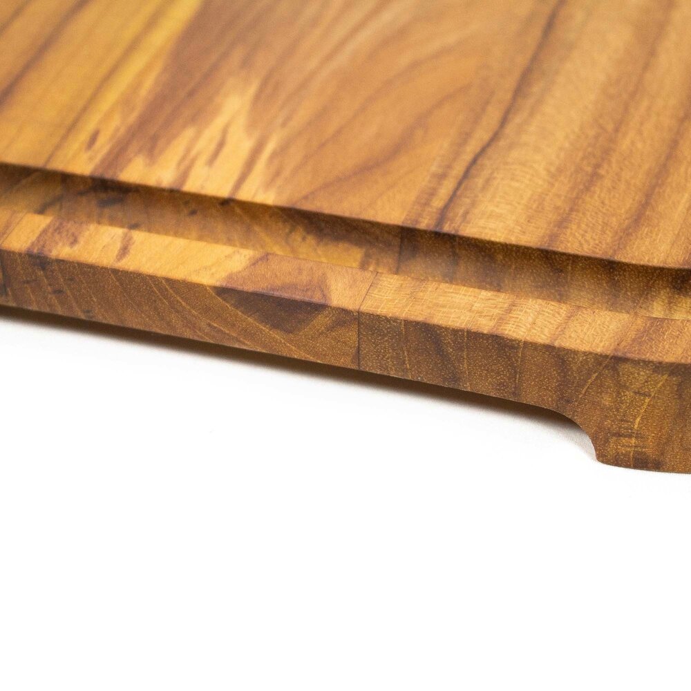 Stolf Massief FSC-gecertificeerde teakhouten snijplank met handgrepen en sapgeul, 48 x 30 x 2,4 cm Stolf Massief FSC-gecertificeerde teakhouten snijplank met handgrepen en sapgeul, 48 x 30 x 2,4 cm