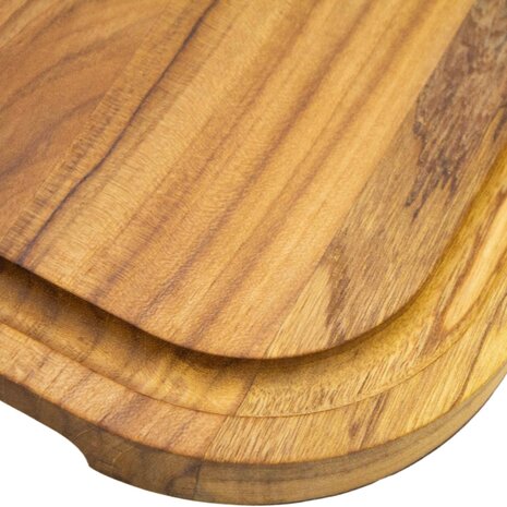 Stolf Massief FSC-gecertificeerde teakhouten snijplank met handgrepen en sapgeul, 48 x 30 x 2,4 cm Stolf Massief FSC-gecertificeerde teakhouten snijplank met handgrepen en sapgeul, 48 x 30 x 2,4 cm