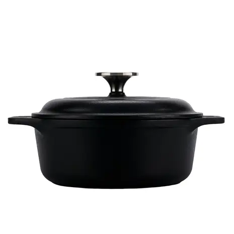 Victoria Gietijzeren braadpan met zelfbedruipend deksel en roestvrijstalen knop, 1,9 l