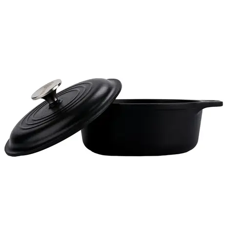 Victoria Cast iron dutch oven with self-basting lid and stainless steel knob, 1.9 L