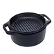 Victoria 2-piece cast iron combo cooker: 5.7 L dutch oven and grill-ridged skillet lid