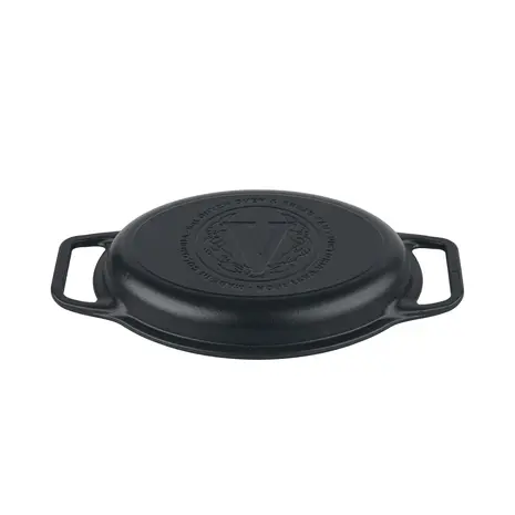 Victoria Geëmailleerde gietijzeren ovale braadpan-combi, broodbakker en koekenpan-deksel, 5,7 l