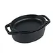 Victoria Enameled cast iron oval dutch oven combo, bread baker and skillet lid, 5.7 L