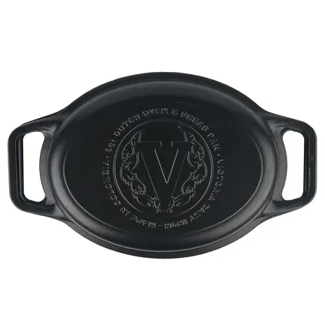 Victoria gietijzeren ovale braadpan-combi, broodbakker en koekenpan-deksel, 5,7 l