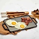 Victoria Reversible cast iron griddle with flat and ridged sides, 33 x 21 cm