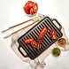 Victoria Reversible cast iron griddle with flat and ridged sides, 33 x 21 cm