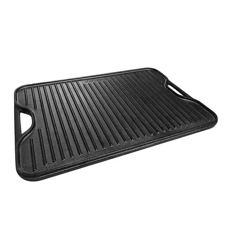 Victoria Reversible cast iron griddle with flat and ridged sides, 51 x 36 cm