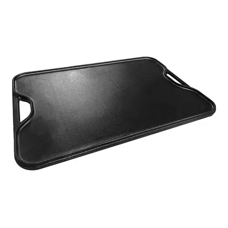 Victoria Reversible cast iron griddle with flat and ridged sides, 51 x 36 cm