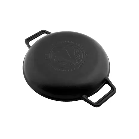 Victoria gietijzeren ronde koekenpan met dubbele lushandvatten, 25 cm