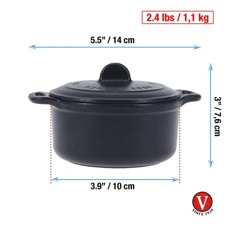 Victoria Single-serve cast iron mini cocotte for oven to table