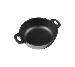 Victoria Geëmailleerde gietijzeren cazuela ronde pot en serveerschaal, 14 cm