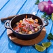 Victoria Enameled cast iron cazuela round pot and serving bowl for oven to table, 14 cm
