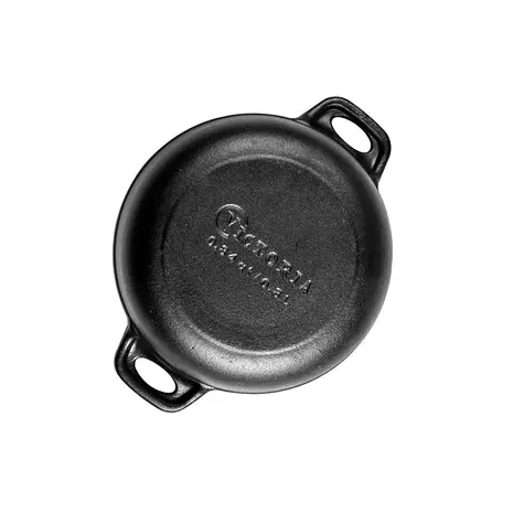 Victoria Geëmailleerde gietijzeren cazuela ronde pot en serveerschaal voor oven tot tafel, 14 cm