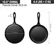 Victoria Enameled Flat cast iron comal griddle and crepe pan with a long handle, 26.5 cm