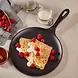 Victoria Enameled Flat cast iron comal griddle and crepe pan with a long handle, 26.5 cm