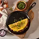 Victoria Enameled Flat cast iron comal griddle and crepe pan with a long handle, 26.5 cm