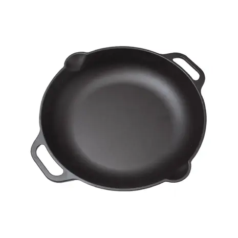 Victoria Geëmailleerde gietijzeren koekenpan met lushandvatten, 33 cm