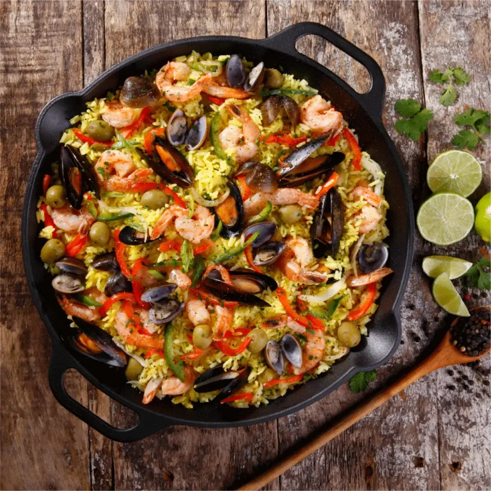 Victoria Enameled cast iron skillet with loop handles, 33 cm