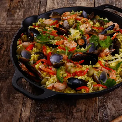 Victoria Enameled cast iron skillet with loop handles, 33 cm