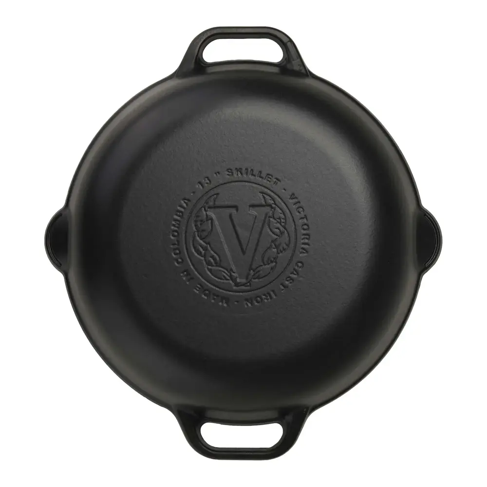 Victoria Enameled cast iron skillet with loop handles, 33 cm