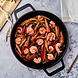 Victoria Cast iron round grill pan with raised ridges and double loop handles