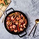 Victoria Cast iron round grill pan with raised ridges and double loop handles
