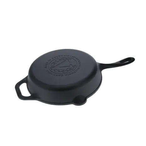 Victoria Enameled cast iron skillet with a long handle and dual pour spouts, 25 cm