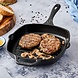 Victoria Geëmailleerde gietijzeren vierkante grillpan met ribbels, giettuiten en hulphandvat, 25 x 25 cm