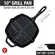 Victoria Enameled cast iron square grill pan with ridges, dual spouts and helper handle, 25 x 25 cm