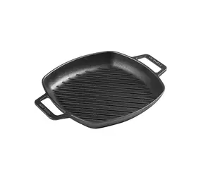 Victoria Gietijzeren vierkante grillpan, dubbele lushandvatten
