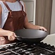 Victoria Enameled cast iron wok with flat base and two loop handles, 35.5 cm Victoria Enameled cast iron wok with flat base and two loop handles, 35.5 cm
