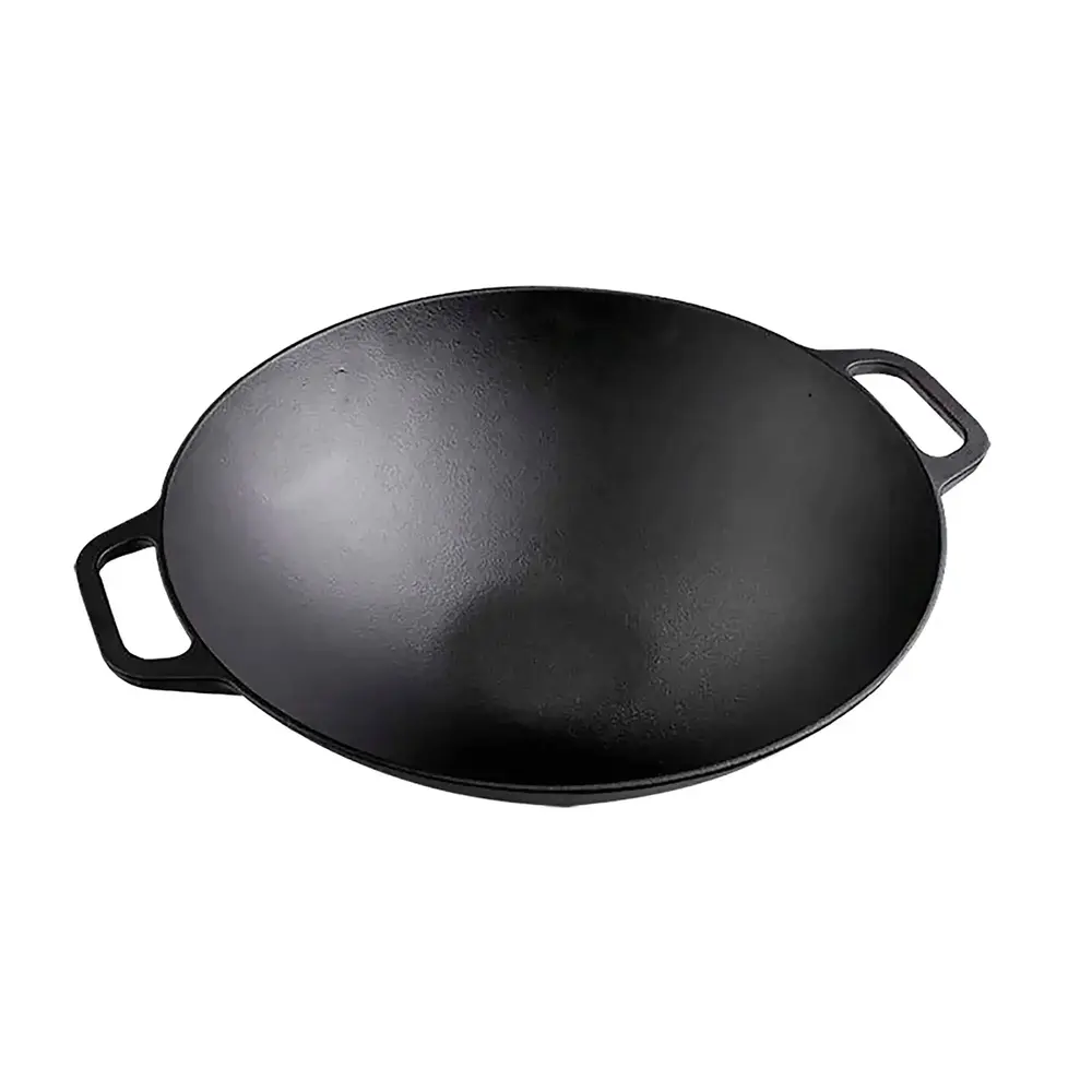 Victoria Cast iron wok with flat base and two loop handles, 35.5 cm Victoria Cast iron wok with flat base and two loop handles, 35.5 cm