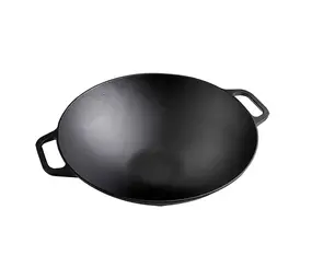 Victoria Gietijzeren wok met lushandvatten, 35,5 cm