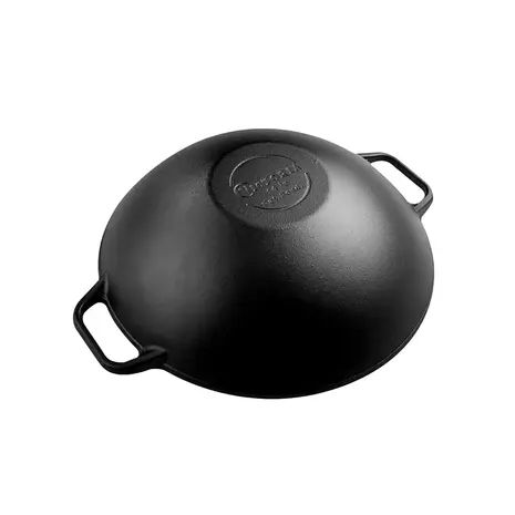 Victoria Cast iron wok with flat base and two loop handles, 35.5 cm Victoria Cast iron wok with flat base and two loop handles, 35.5 cm