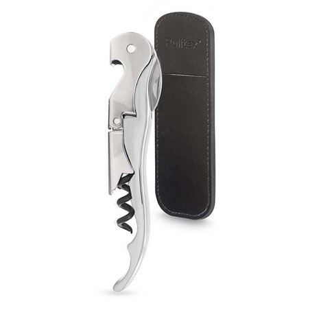 Pulltex Pulltex Classic two-step waiter's corkscrew with double lever and micro-saw foil cutter, silver