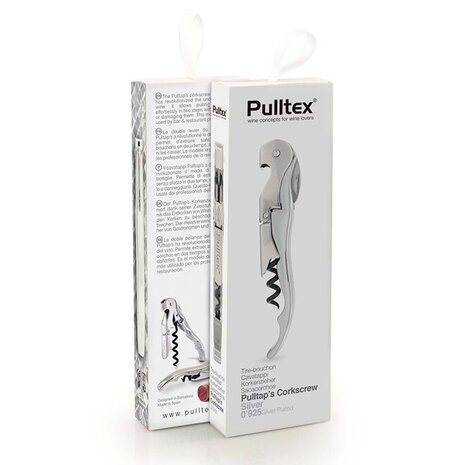 Pulltex Pulltex Classic two-step waiter's corkscrew with double lever and micro-saw foil cutter, silver