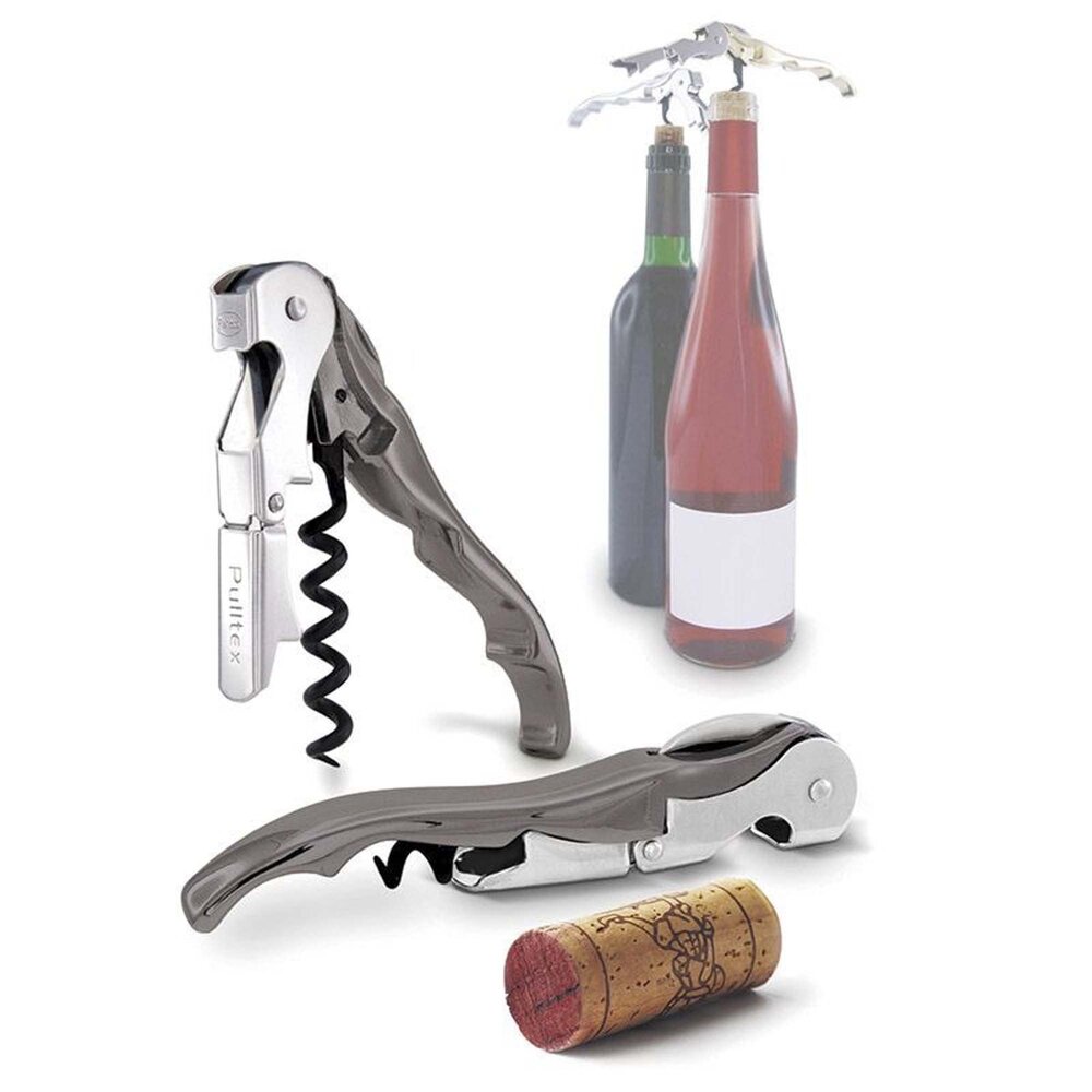 Pulltex Pulltex Classic two-step waiter's corkscrew with double lever and micro-saw foil cutter, graphite Pulltex Pulltex Classic two-step waiter's corkscrew with double lever and micro-saw foil cutter, graphite