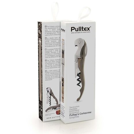 Pulltex Pulltex Classic two-step waiter's corkscrew with double lever and micro-saw foil cutter, graphite Pulltex Pulltex Classic two-step waiter's corkscrew with double lever and micro-saw foil cutter, graphite