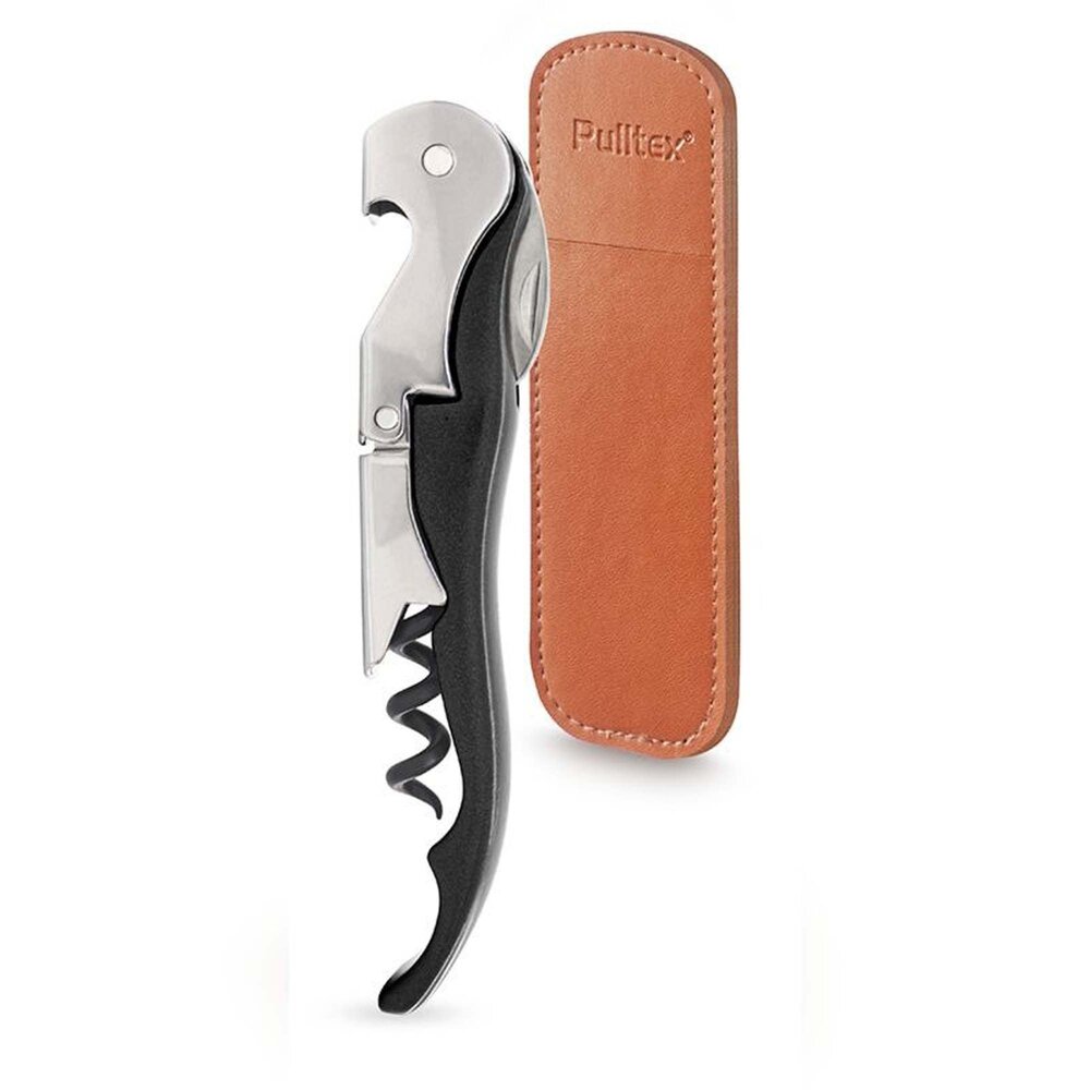 Pulltex Pulltex Classic Colour two-step waiter's corkscrew with double lever and micro-saw foil cutter, black