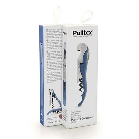 Pulltex Pulltex Classic Colour two-step waiter's corkscrew with double lever and micro-saw foil cutter, blue