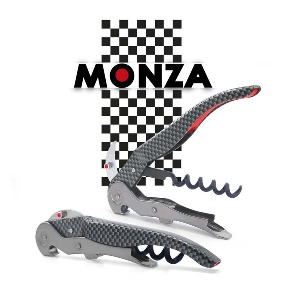 Pulltex Pulltex ClickCut Monza tweetraps kelnerskurkentrekker met eenhandig ClickCut-capsulemesje, carbon-look Pulltex Pulltex ClickCut Monza tweetraps kelnerskurkentrekker met eenhandig ClickCut-capsulemesje, carbon-look