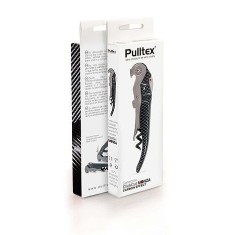 Pulltex Pulltex ClickCut Monza two-step waiter's corkscrew with one-hand ClickCut foil cutter, carbon effect