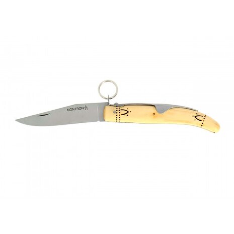 Nontron lock knife, 1914-1918 model, with woodburned boxwood handle and T12 blade