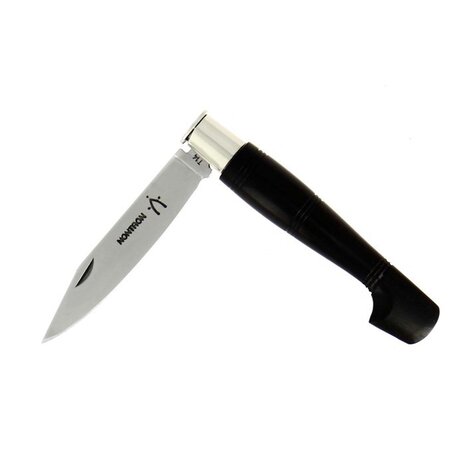 Nontron pocket knife No. 22 with clog-shaped handle in ebony, 8 cm T12 steel blade
