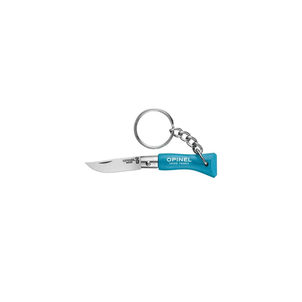 Opinel Opinel sleutelhangermes nr. 02 met cyaan haagbeukenhouten handvat en roestvrij lemmet van 3,5 cm Opinel Opinel sleutelhangermes nr. 02 met cyaan haagbeukenhouten handvat en roestvrij lemmet van 3,5 cm